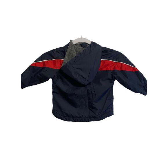 London Fog Coat Infant 12 Month Blue Red Hooded Zip Up - Picture 5 of 8